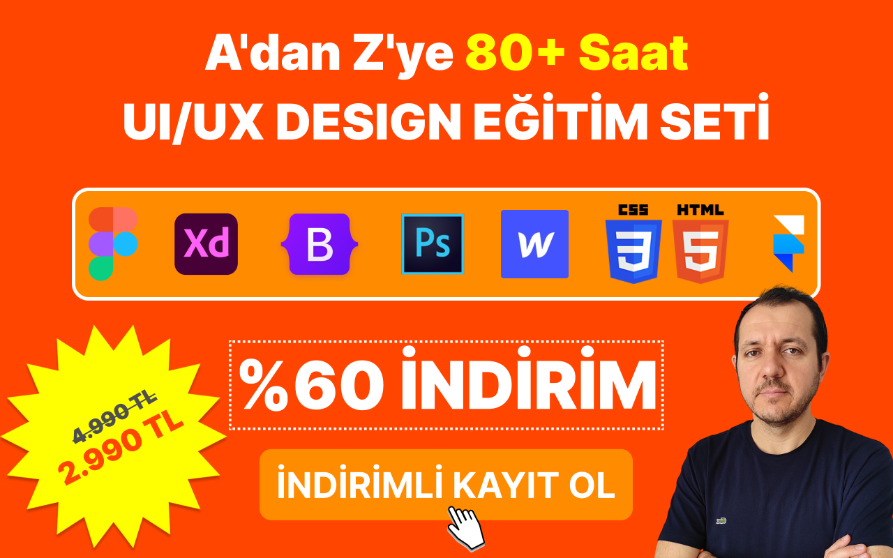 A'dan Z'ye 80+ Saat UI/UX DESIGN EĞİTİM SETİ
